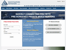 Tablet Screenshot of investigatorsanywhere.com